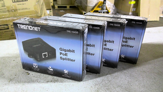 TRENDNET LOT OF 4 GIGABIT POWER OVER ETHERNET (PoE) SPLITTERS TPE-104GS