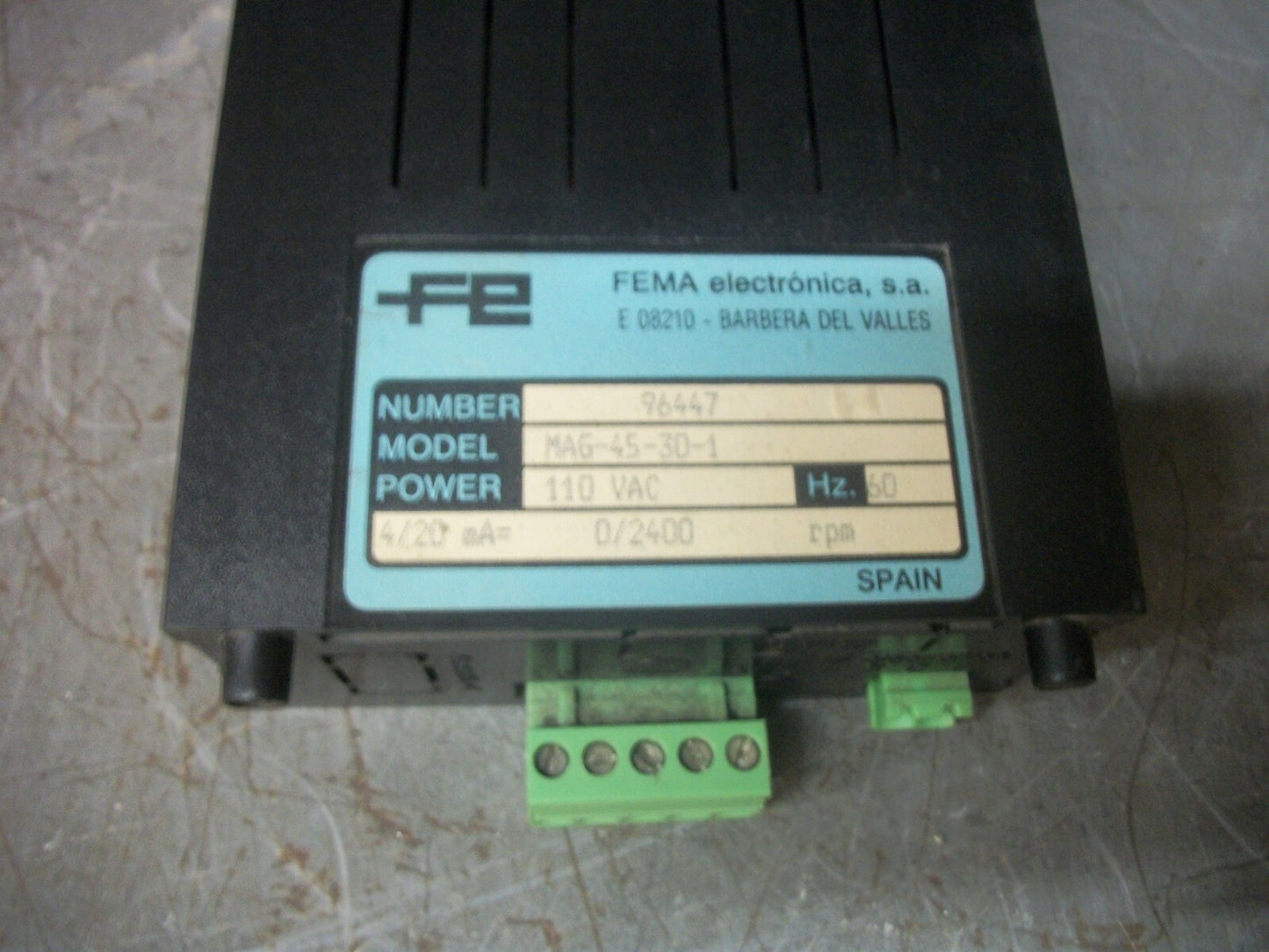 FEMA ELECTRONICA 96447 RPM DIGITAL LED PANEL METER MAG-45-30-1
