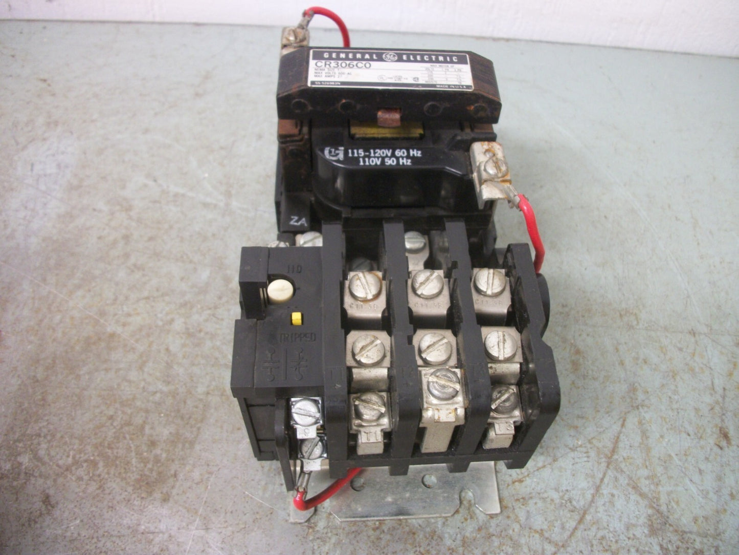 GE SIZE 1 MOTOR STARTER CR306C0 27AMP 120VCOIL 3PH 600V 10HP