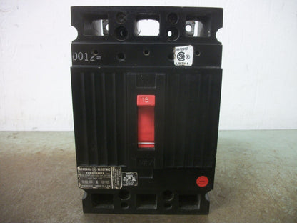 GE THED CIRCUIT BREAKER THED124015 15AMP 480VOLT 2POLE BLACK