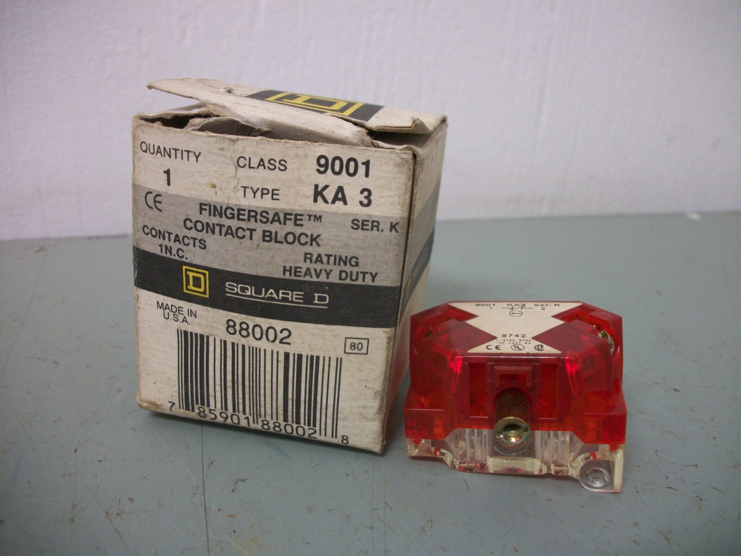 SQUARE D 1N.C. FINGERSAFE CONTACT BLOCK 9001KA3 NIB