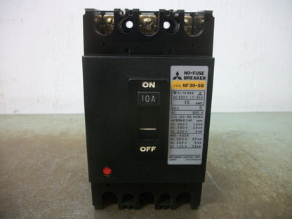 MITSUBISHI NO-FUSE CIRCUIT BREAKER NF30-SB-3P 10AMP 600VOLT 3POLE