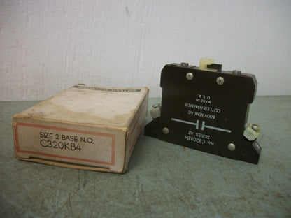 CUTLER-HAMMER N.O. AUXILIARY CONTACT BLOCK FOR SIZE 2 C320KB4 NIB