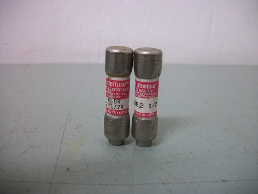 LITTELFUSE LOT OF 2 SLO-BLO FUSES KLDR2-1/2 2-1/2AMP 600VOLT