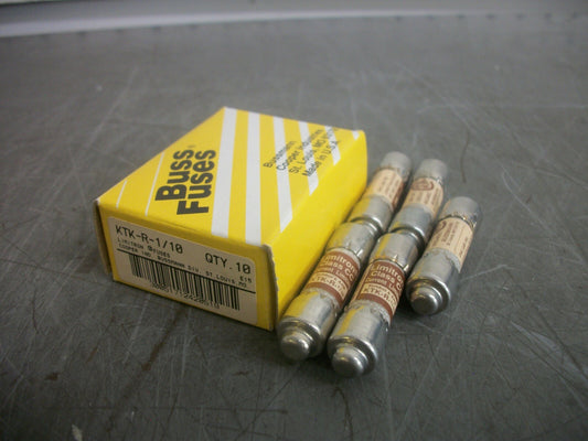 BUSSMANN BOX OF 5 LIMITRON FUSES KTK-R-1/10 1/10AMP 600VOLT NIB