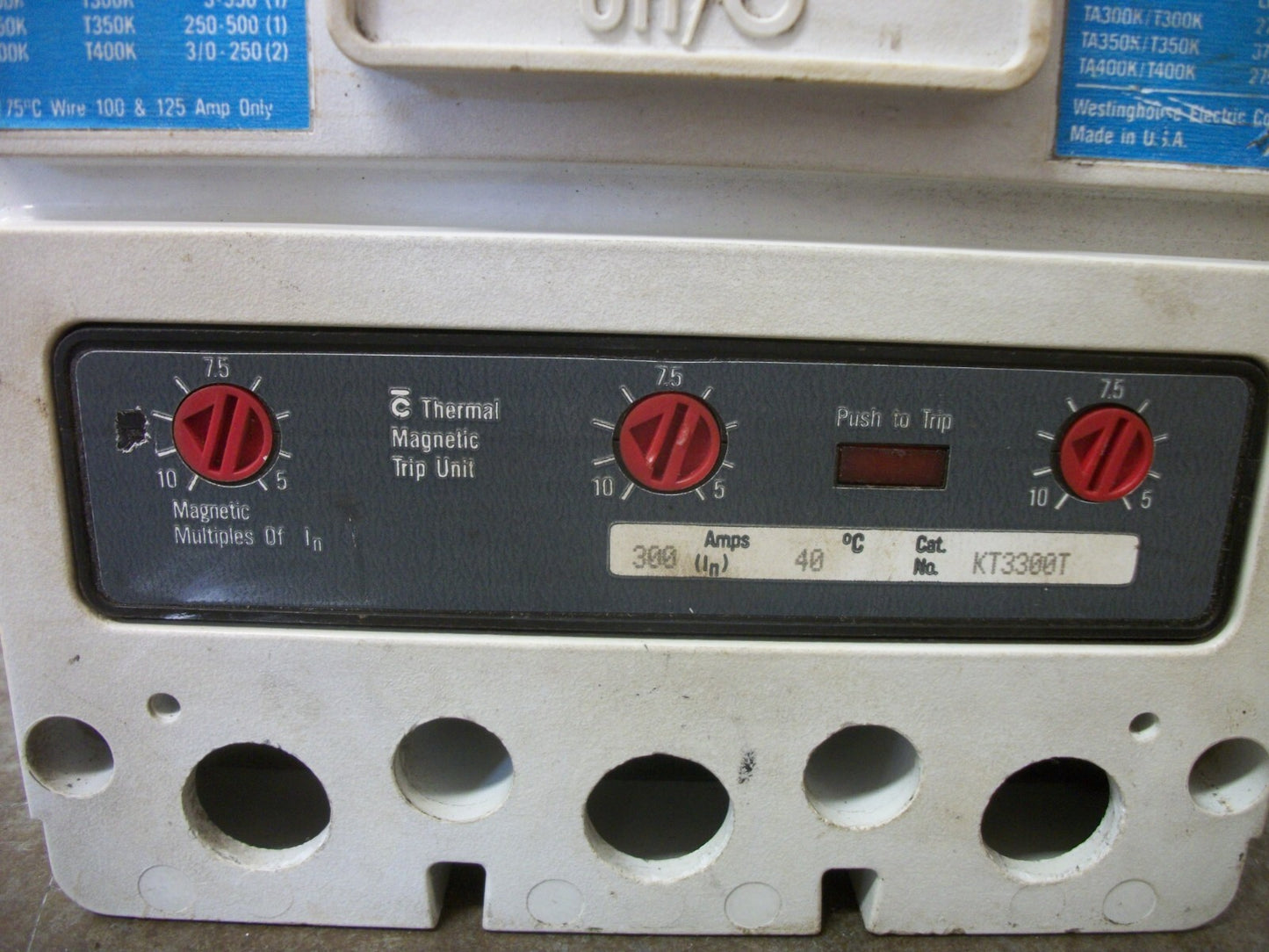 WESTINGHOUSE HKD CIRCUIT BREAKER HKD3400F 400AMP 600VOLT 3POLE W/300A TRIP