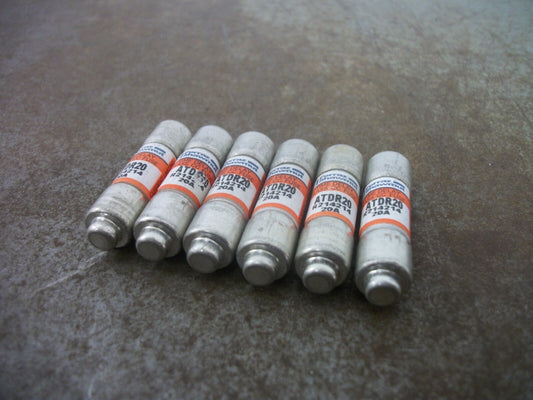 FERRAZ-SHAWMUT LOT OF 6 TIME DELAY CC FUSES ATDR20 20AMP 600VOLT