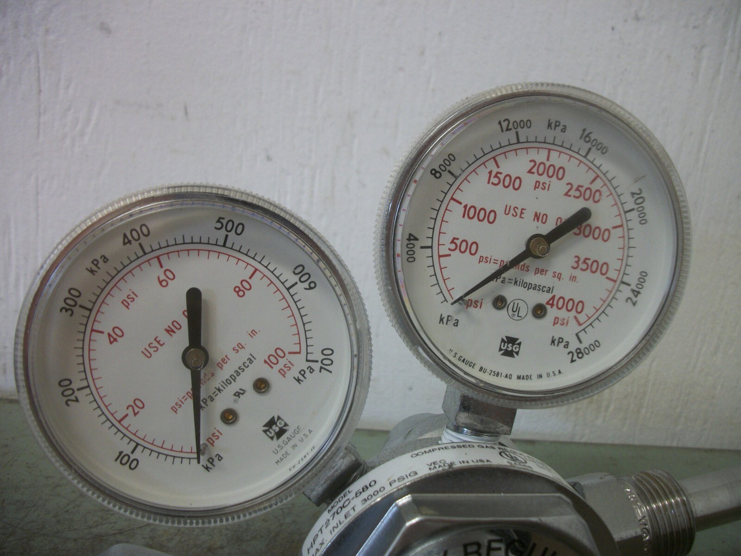 NATIONAL SPECIALTY GASES PNEUMATIC PRESSURE REGULATOR HPT270C-580 3000PSIG