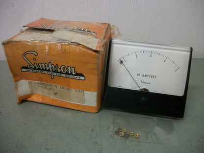 SIMPSON MODEL 1359 AC AMMETER PANEL METER 3300 0-5AMP 3300 NIB