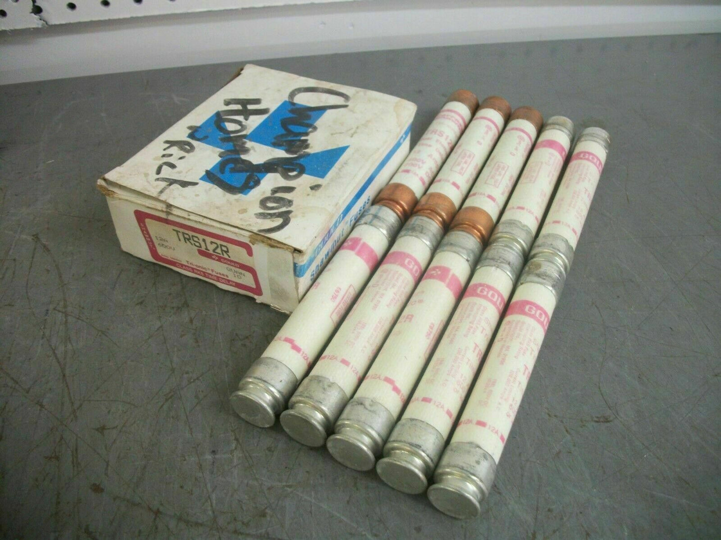 GOULD SHAWMUT BOX OF 10 TRI-ONIC FUSES TRS12R 12AMP 600VOLT NIB