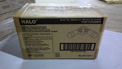 HALO BOX OF 2 WHITE TWIN HEAD FLOODLIGHTS PWT250WH NIB