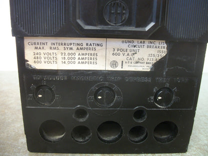 SIEMENS ITE FJ3 CIRCUIT BREAKER FJ3B100 100AMP 600VOLT 3POLE