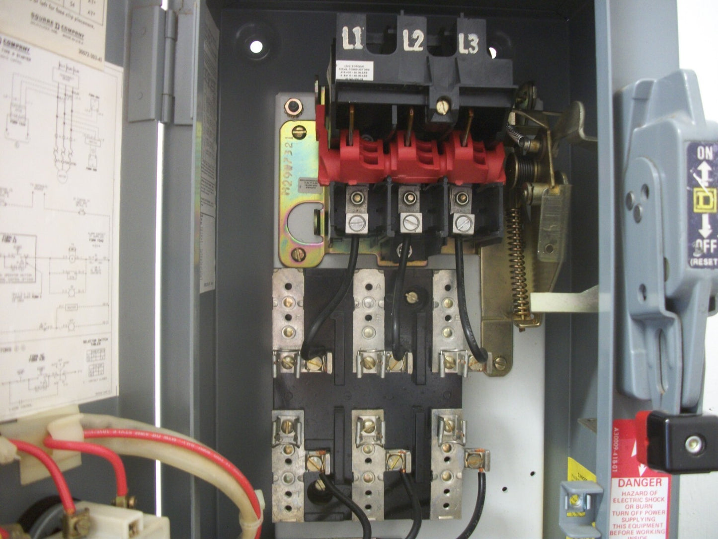 SQUARE D STARTER COMBO SIZE 0 8536SBO2 120VCOIL 30AMP FUSIBLE NOB