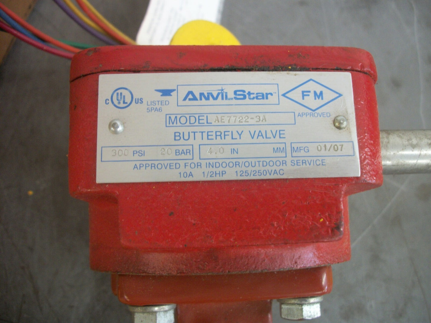 ANVIL STAR GRUVLOK 4" BUTTERFLY VALVE AE7722-3A 300PSI 20BAR NIB