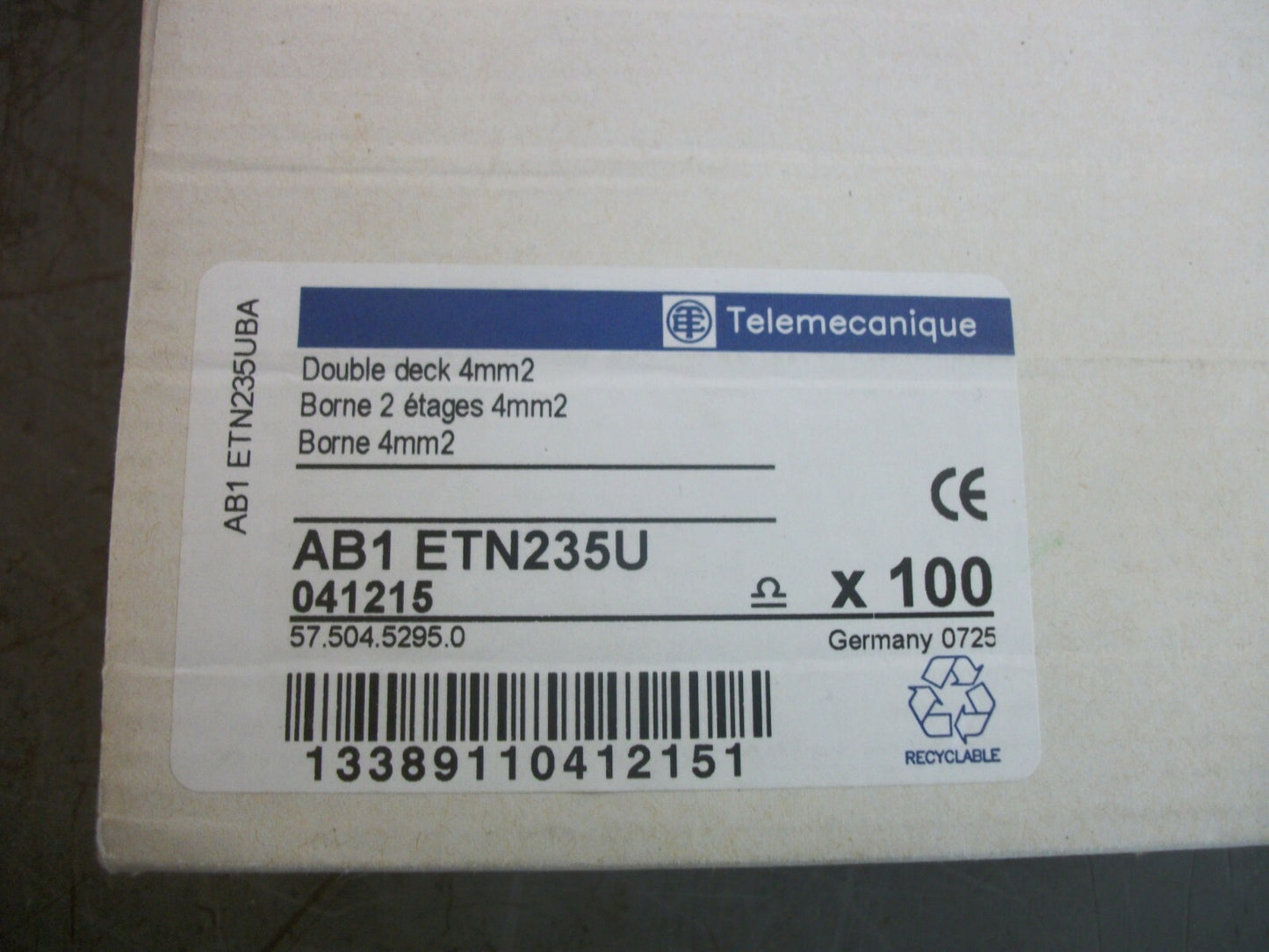 TELEMECANIQUE BOX OF 89 4mm2 DOUBLE DECK TERMINAL BLOCKS AB1ETN235U NIB