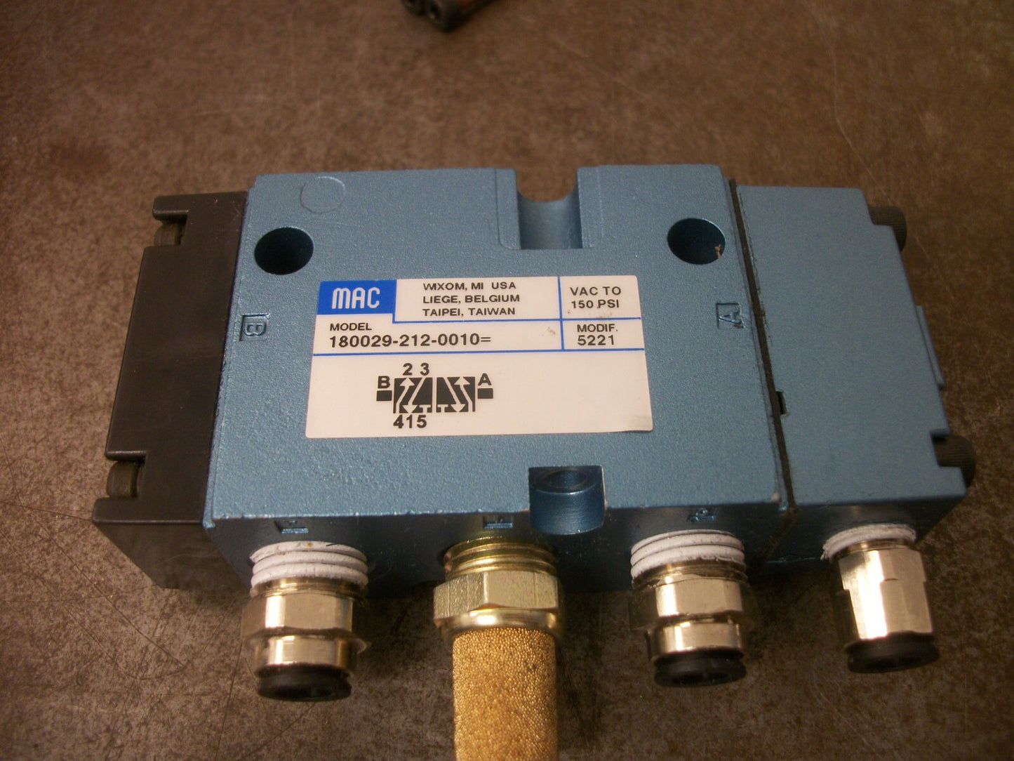 MAC SOLENOID VALVE 180029-212-0010 5221 150PSI