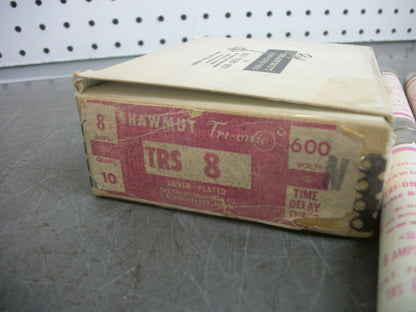 GOULD SHAWMUT BOX OF 10 TRI-ONIC FUSES TRS8 8AMP 600VOLT NIB