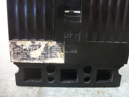 GE TED CIRCUIT BREAKER TED134015 15AMP 480VOLT 3POLE BLACK
