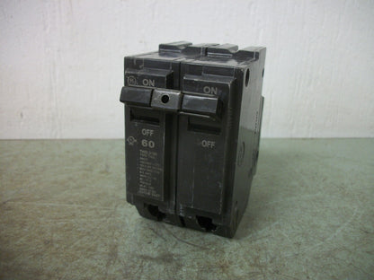 GE THQL CIRCUIT BREAKER THQL2160 60AMP 240VOLT 2POLE NOB