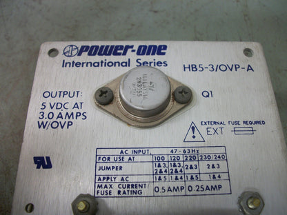 POWER-ONE POWER SUPPLY HB5-3/OVP-A 5VDC 3AMP