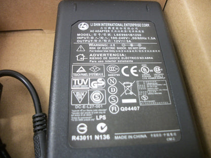 LI SHIN INTERNATIONAL AC ADAPTER POWER SUPPLY LSE9901B1250 12VDC 5AMP NIB
