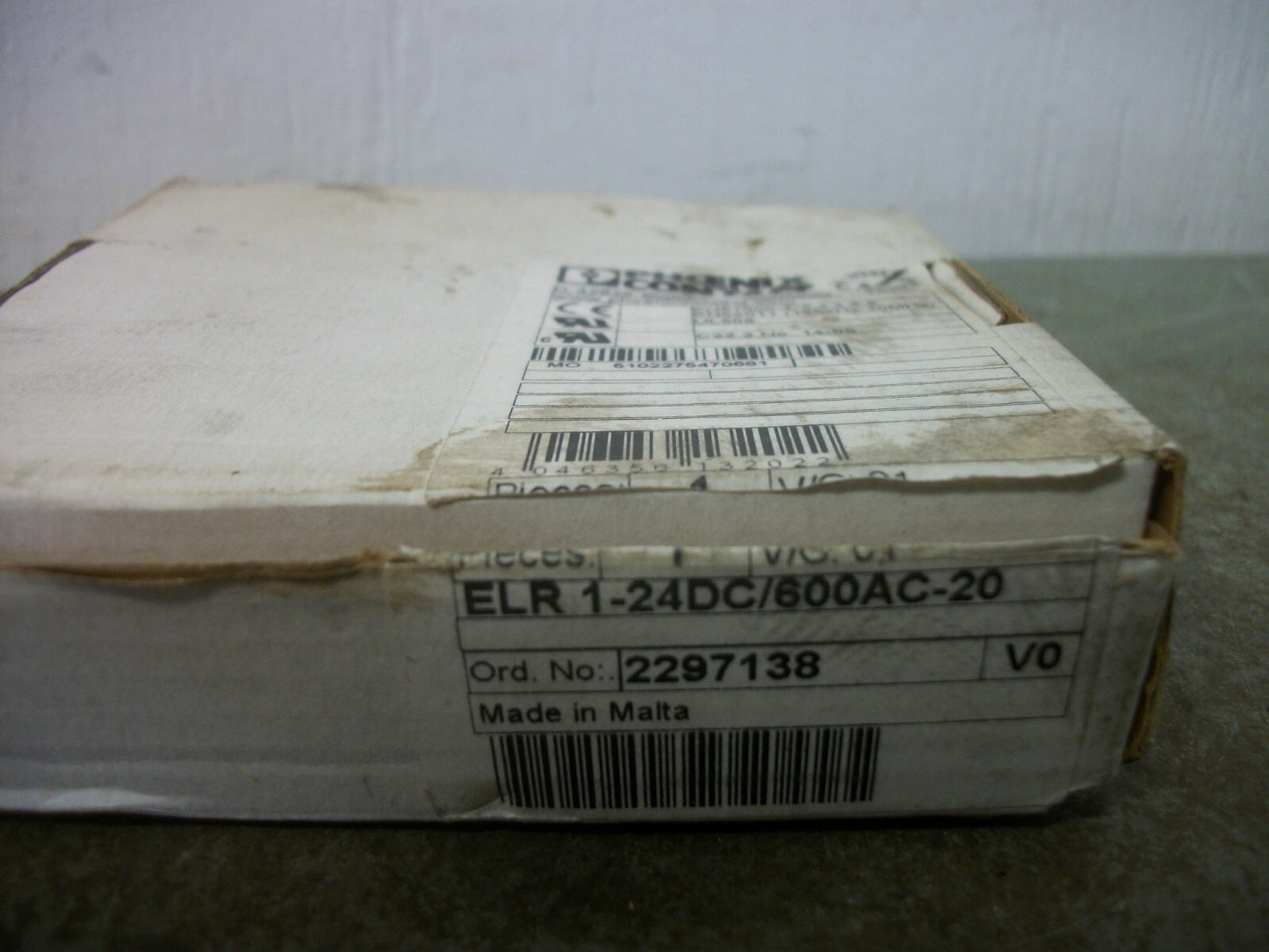 PHOENIX CONTACT SOLID STATE CONTACTOR ELR 1-24DC/600AC-20 20A 600VAC 4-32VDC NIB