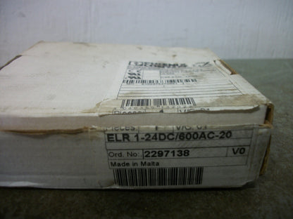 PHOENIX CONTACT SOLID STATE CONTACTOR ELR 1-24DC/600AC-20 20A 600VAC 4-32VDC NIB