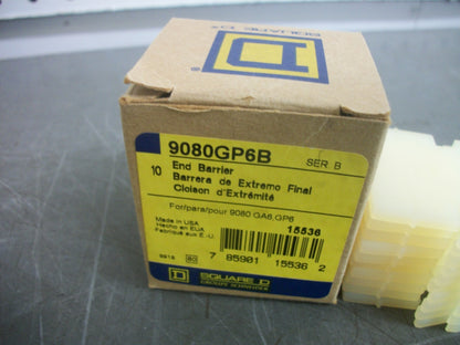 SQUARE D BOX OF 10 END BARRIERS 9080GP6B NIB