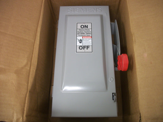 SIEMENS DISCONNECT TYPE 1 HF361 30AMP 600VOLT 3POLE FUSIBLE NIB