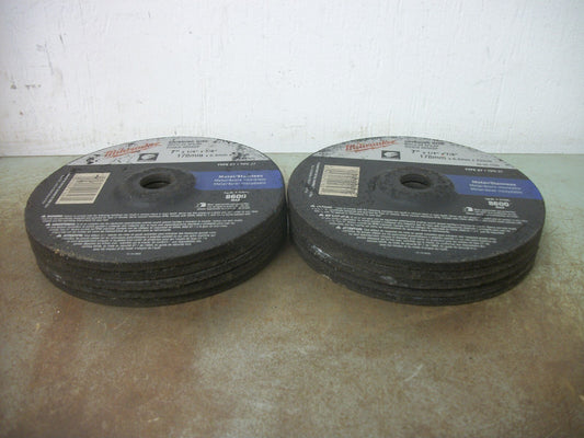 MILWAUKEE LOT OF 10 TYPE 27 7"X1/4"X 7/8" METAL/STAIN GRINDING DISCS 49-94-7020