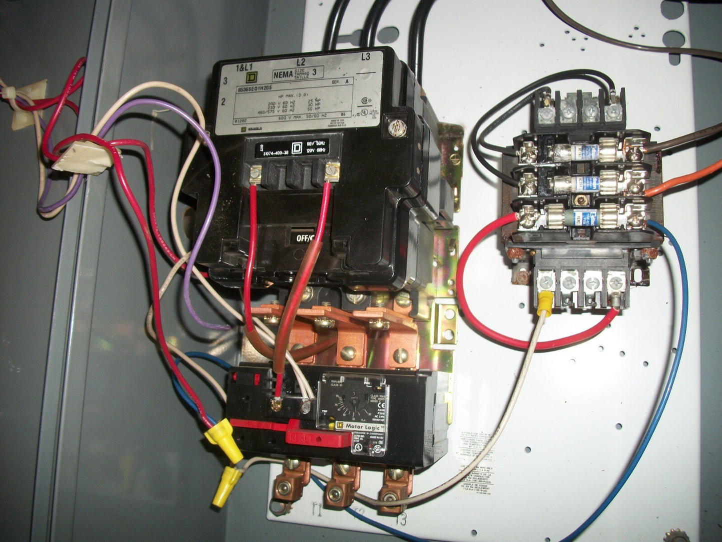 SQUARE D STARTER COMBO SIZE 3 TYPE 12/3R 8536SEO1H20S 120VCOIL 100AMP FUSIBLE