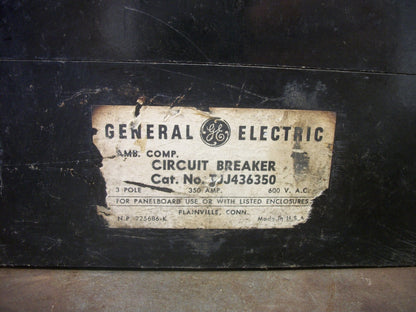 GE TJJ CIRCUIT BREAKER TJJ436350 350AMP 600VOLT 3POLE W/SHUNT