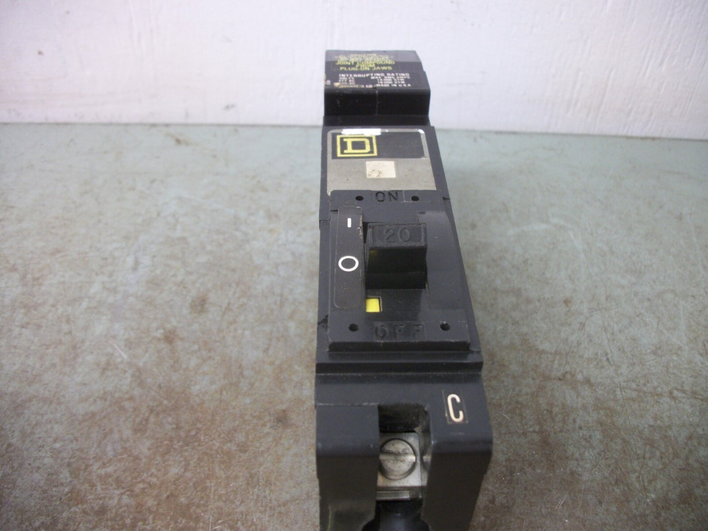 SQUARE D I-LINE FY CIRCUIT BREAKER FY14020C 20AMP 277VOLT 1POLE OLD GRAY