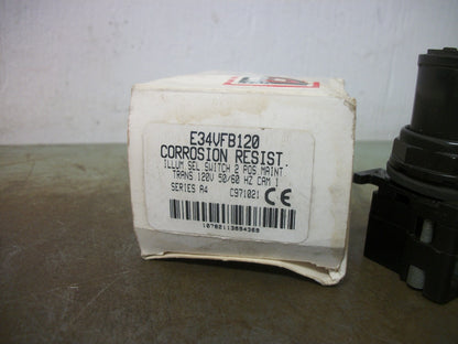 CUTLER-HAMMER 2-POS MAIN COR RESISTANT ILLUM SELECTOR SWITCH E34VFB120 120V NIB