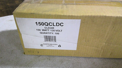 DAMAR 26736A BOX OF 100 CLEAR QUARTZ HALOGEN BULBS 150QCLDC 150W 130V NIB