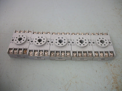 DAYTON LOT OF 5 8-PIN RELAY SOCKET BASES 5X852E 10AMP 300VOLT