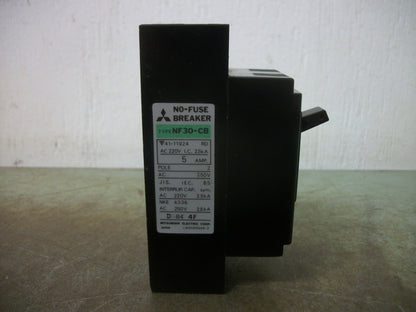 MITSUBISHI NO-FUSE CIRCUIT BREAKER NF30-CB 5AMP 250VOLT 2POLE