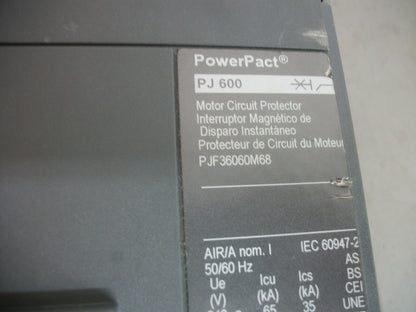 SQUARE D POWERPACT PJ CIRCUIT BREAKER PJF36060M68 600AMP 600VOLT 3POLE NOB
