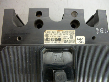 SIEMENS EH3 CIRCUIT BREAKER EH3B015 15AMP 480VOLT 3POLE