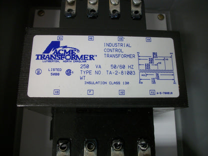 ACME ENCL 250VA 1PH TRANSFORMER TA-2-81003 HV 220X600 LV 90/120