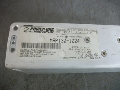 POWER-ONE DC POWER SUPPLY MAP130-1024 150WATT 28VDC 5.40AMP