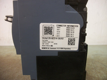 SIEMENS CIRCUIT BREAKER 3VA4120-6ED14-0AA0 20AMP 347VOLT 1POLE