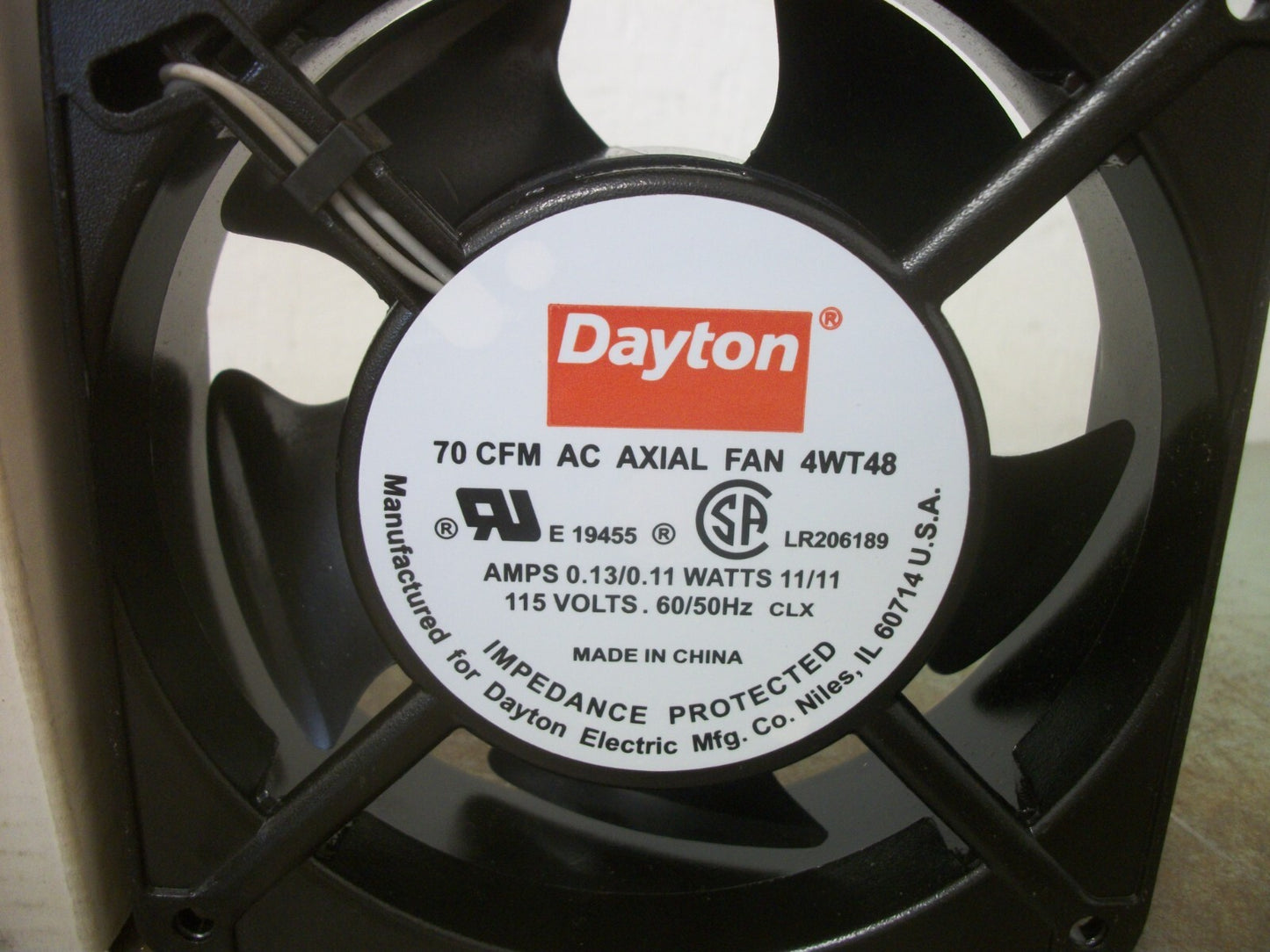 DAYTON AC AXIAL FAN 4WT48 115VOLT 70CFM NIB