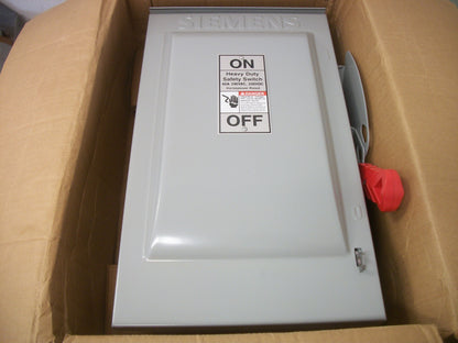 SIEMENS DISCONNECT TYPE 3R HF322NR 60AMP 240VOLT 3POLE FUSIBLE NIB
