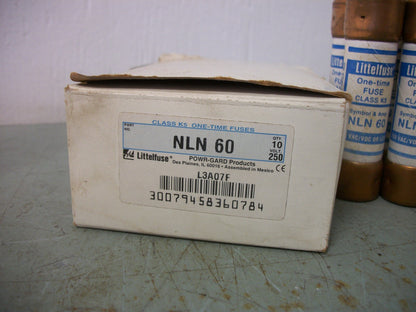 LITTELFUSE BOX OF 5 POWR-GARD FUSES NLN60 60AMP 250VOLT NIB