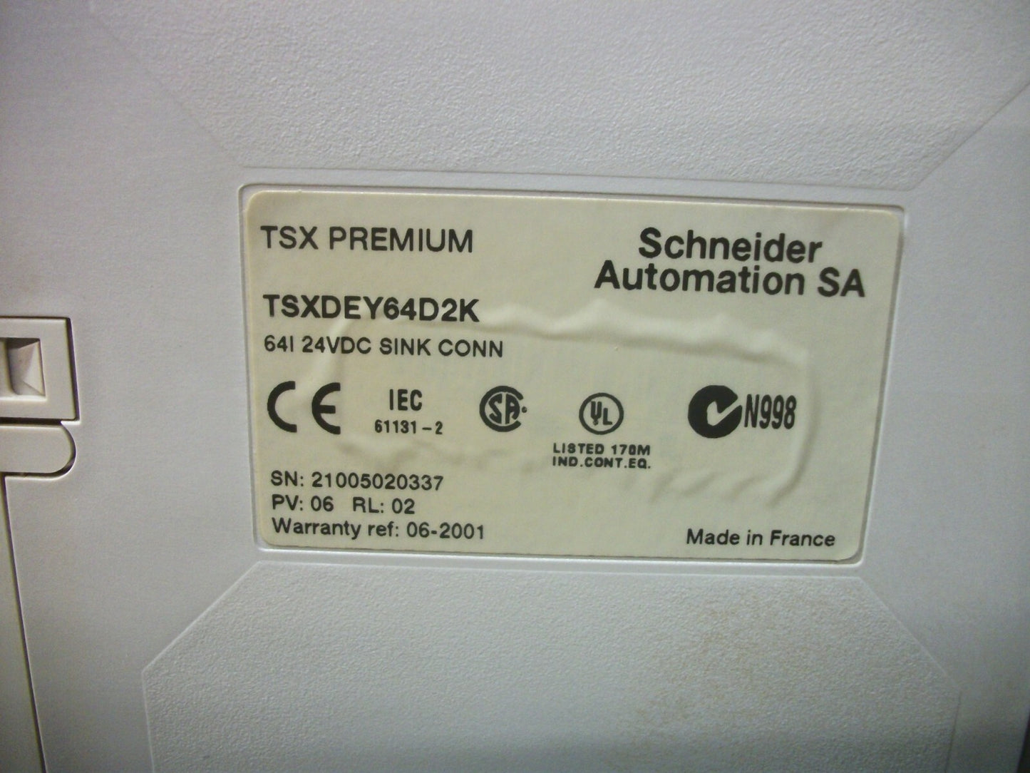 TELEMECANIQUE TSX PREMIUM DISCRETE DIGITAL INPUT PLC MODULE TSXDEY64D2K