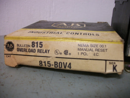 ALLEN-BRADLEY SIZE 00,1 1POLE OVERLOAD RELAY 815-B0V4 NIB