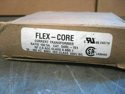 FLEX-CORE 150:5 RATIO CURRENT TRANSFORMER 5ARL-151 *NIB*