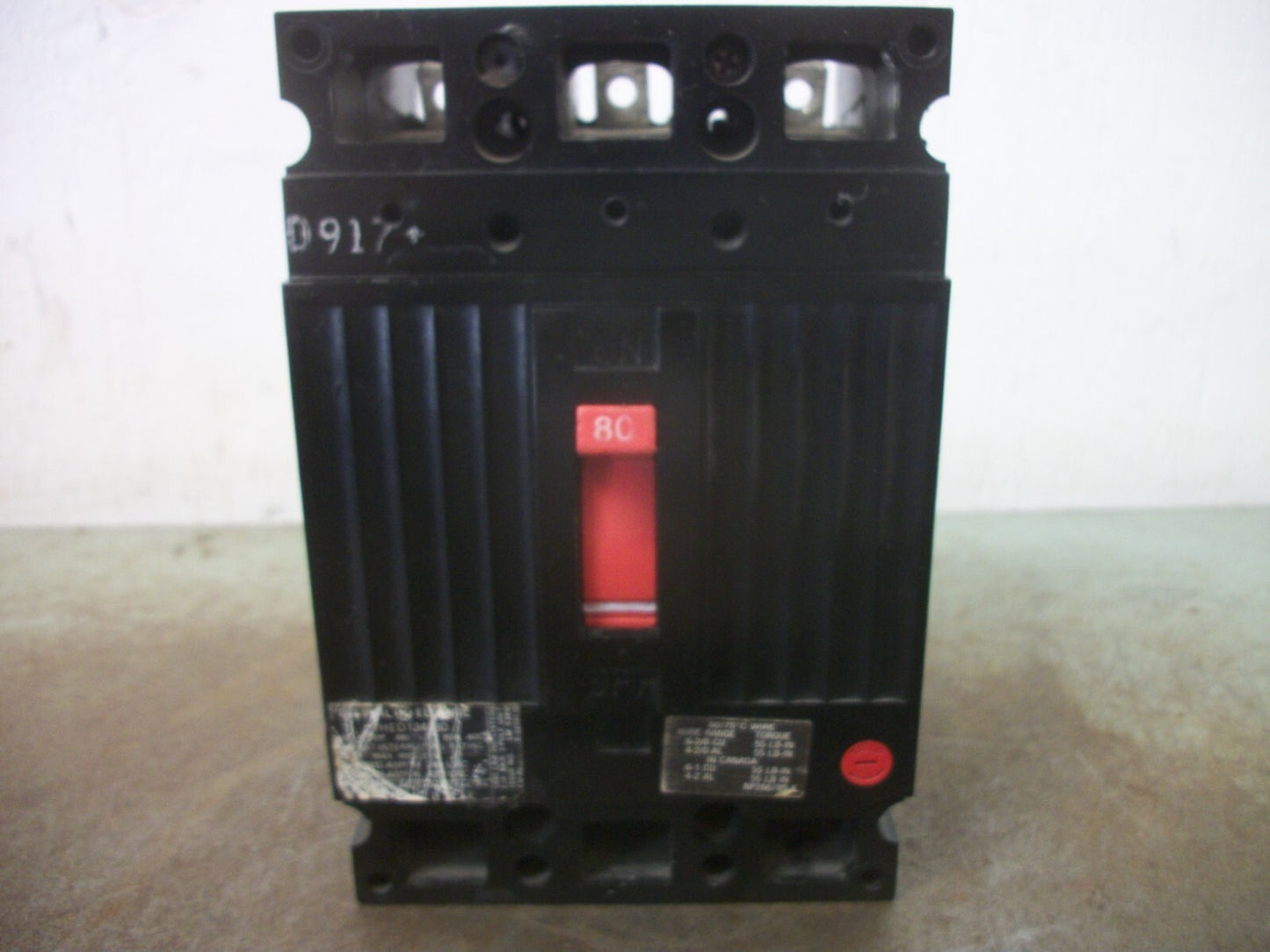 GE THED CIRCUIT BREAKER THED134080 80AMP 480VOLT 3POLE BLACK
