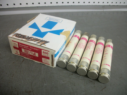 GOULD SHAWMUT BOX OF 5 TRI-ONIC FUSES TRS1-6/10R 1-6/10AMP 600VOLT NIB